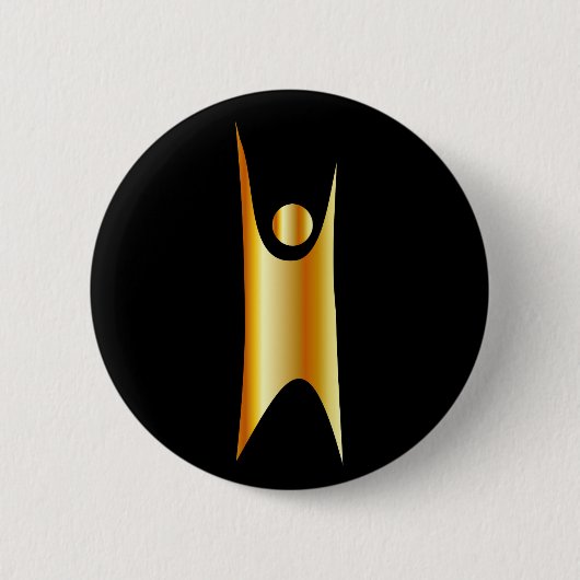 Goldenes Symbol von Humanismus Button (Vorderseite)