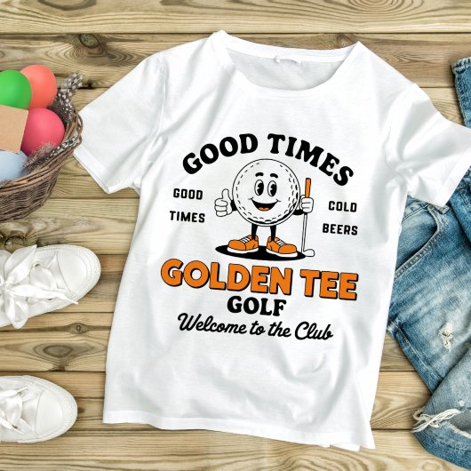 Goldenes T-Shirt Golf Gute Zeiten kalte Bier