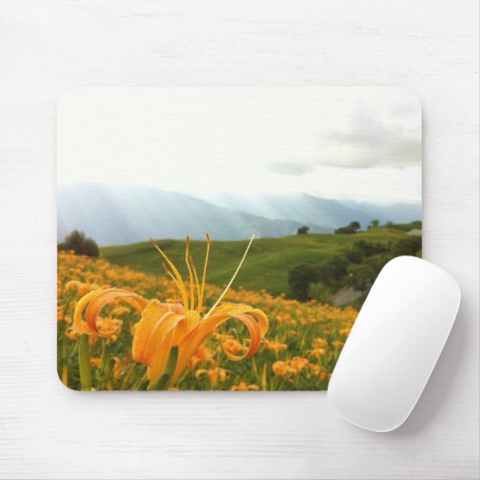 Goldenes Taglilie-Blume Tal Mousepad (Mit Mouse)