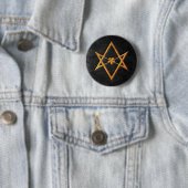 Goldenes Thelemic Unicursal Hexagram-Schwarz-Leder Button (Beispiel)