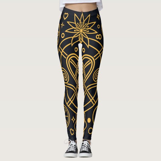 Goldenes Thread der Liebe Leggings (Vorderseite)