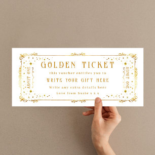 Goldenes Ticket Geburtstagsgutschein
