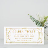 Goldenes Ticket Geburtstagsgutschein (Stehend Vorderseite)