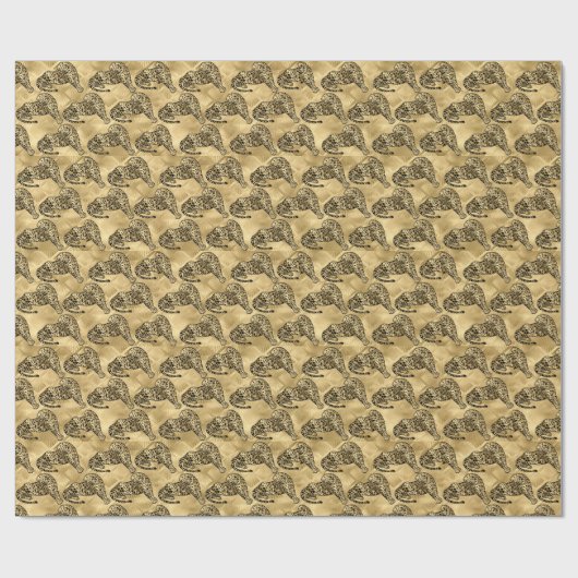 Goldenes Tiger-Wrapping Geschenkpapier (Flach)