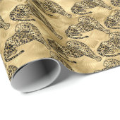 Goldenes Tiger-Wrapping Geschenkpapier (Rolleneckpunkt)