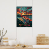 Goldenes Tor: San Francisco Skyline Poster (Küche)