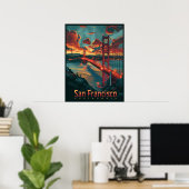 Goldenes Tor: San Francisco Skyline Poster (Heimbüro)