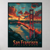 Goldenes Tor: San Francisco Skyline Poster (Vorne)