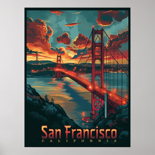 Goldenes Tor: San Francisco Skyline Poster (Vorne)