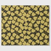 Goldenes Traubenleaf-Muster Geschenkpapier (Flach)