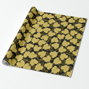 Goldenes Traubenleaf-Muster Geschenkpapier