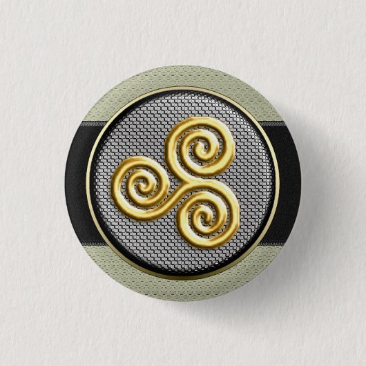 Goldenes Triskele Button (Vorderseite)