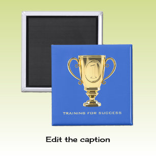 Goldenes Trophäeblau des Trainingserfolgs Magnet