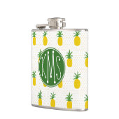 Goldenes tropisches Monogramm der Ananas-| Flachmann (Links)