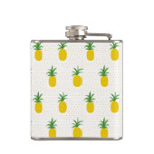 Goldenes tropisches Monogramm der Ananas-| Flachmann (Rückseite)