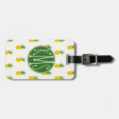 Goldenes tropisches Monogramm der Ananas-| Gepäckanhänger (Vorderseite horizontal)