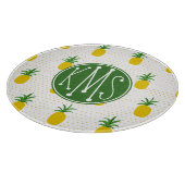 Goldenes tropisches Monogramm der Ananas-| Schneidebrett (Ecke)