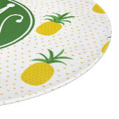 Goldenes tropisches Monogramm der Ananas-| Schneidebrett (Ecke)