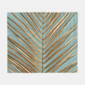 Goldenes tropisches Palmmuster Fleecedecke (Vorderseite (Horizontal))