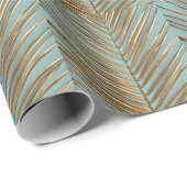 Goldenes tropisches Palmmuster Geschenkpapier (Rolleneckpunkt)