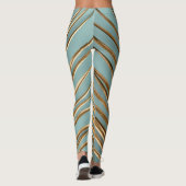Goldenes tropisches Palmmuster Leggings (Rückseite)