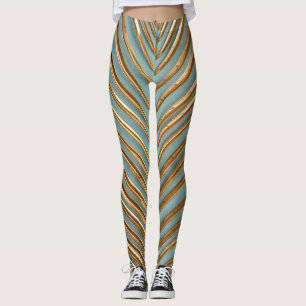 Goldenes tropisches Palmmuster Leggings