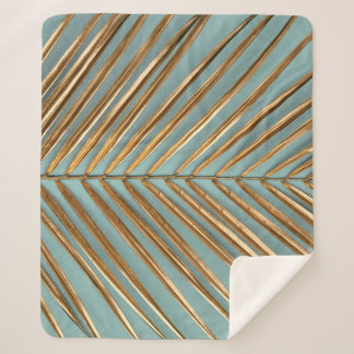 Goldenes tropisches Palmmuster Sherpadecke