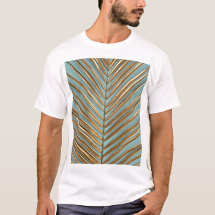 Goldenes tropisches Palmmuster T-Shirt