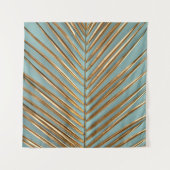 Goldenes tropisches Palmmuster Wandteppich (Vorderseite)