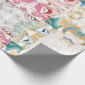 Goldenes und blaues Marmormuster Geschenkpapier (Ecke)