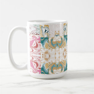 Goldenes und blaues Marmormuster Kaffeetasse