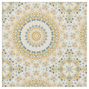 Goldenes und grünes geometrisches Mandala-Muster Stoff