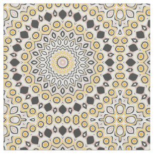 Goldenes und Kohle-Mandala-Muster Stoff