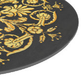 Goldenes und schwarzes Blumenmuster Schneidebrett (Ecke)