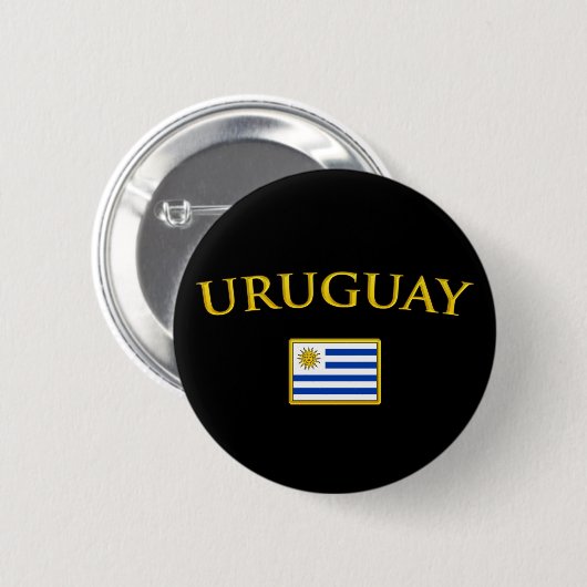 Goldenes Uruguay Button (Vorne & Hinten)
