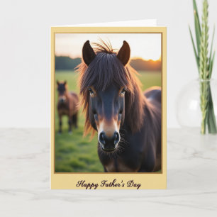 Goldenes Vatertag Pferd Karte
