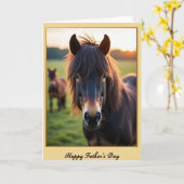 Goldenes Vatertag Pferd Karte (Gelbe Blume)
