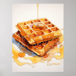Goldenes Vergnügen: Waffeln aus Sirup Poster