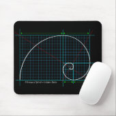 Goldenes Verhältnis, Fibonacci Spiral, Farbstoff G Mousepad (Mit Mouse)