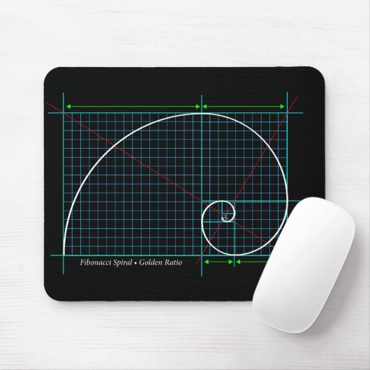 Goldenes Verhältnis, Fibonacci Spiral, Farbstoff G Mousepad (Mit Mouse)