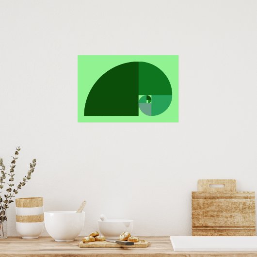 Goldenes Verhältnis, Fibonacci Spiral Poster (Küche)