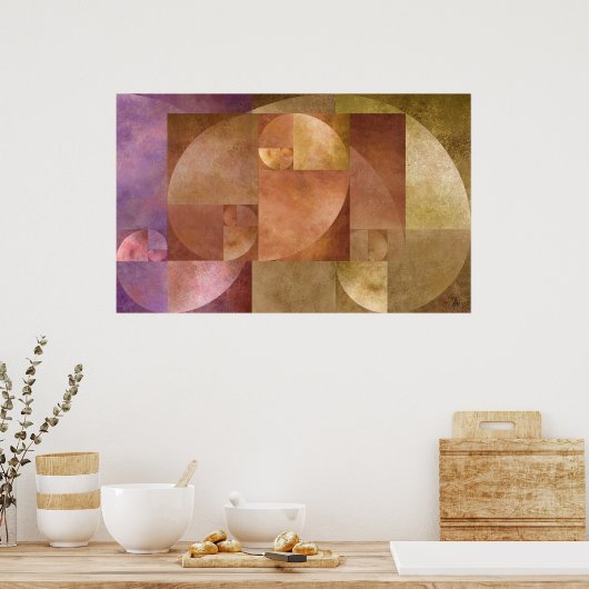 Goldenes Verhältnis, Fibonacci Spiral Poster (Küche)