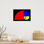 Goldenes Verhältnis, Fibonacci Spiral Poster (Küche)