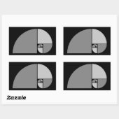 Goldenes Verhältnis, Fibonacci Spiral Rechteckiger Aufkleber (Blatt)