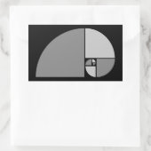 Goldenes Verhältnis, Fibonacci Spiral Rechteckiger Aufkleber (Tasche)