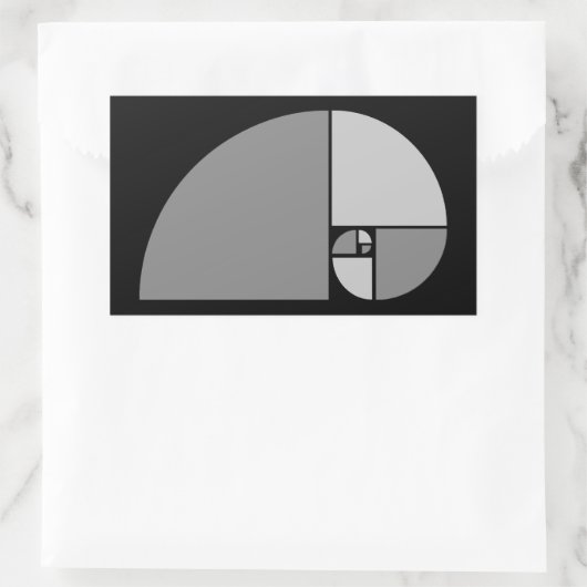 Goldenes Verhältnis, Fibonacci Spiral Rechteckiger Aufkleber (Tasche)