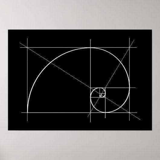 Goldenes Verhältnis, Fibonacci Spiral, Zeichnend Poster (Vorne)
