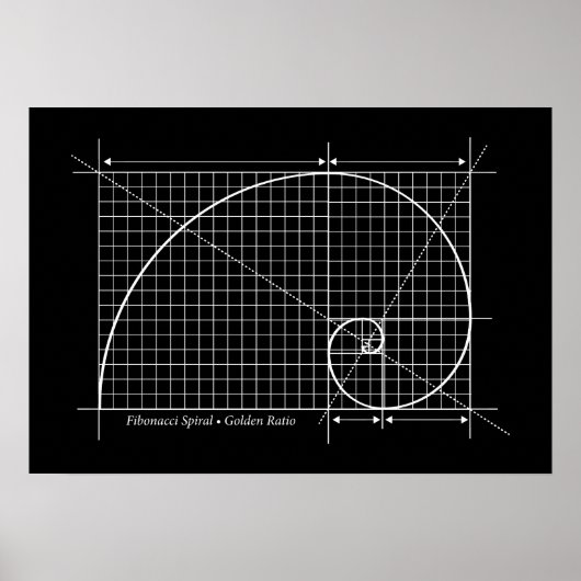 Goldenes Verhältnis, Fibonacci Spiral, Zeichnend Poster (Vorne)