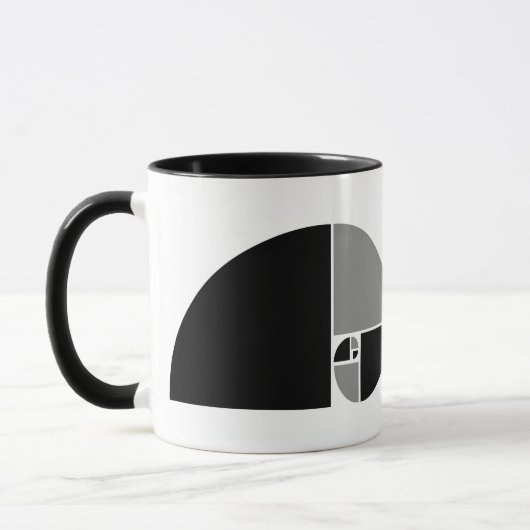 Goldenes Verhältnis, Fibonacci-Spirale Tasse (Links)