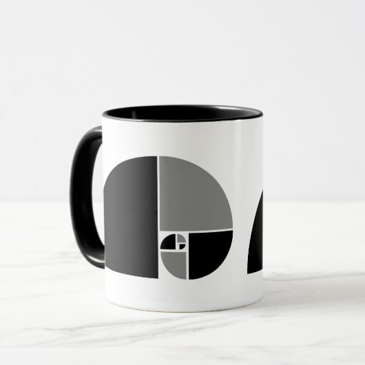Goldenes Verhältnis, Fibonacci-Spirale Tasse (Vorderseite Links)